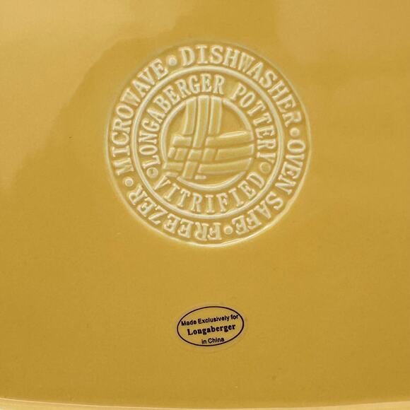 Longaberger Pottery Soft Square Dinner Plate Butternut Yellow 11" - Picture 4 of 6